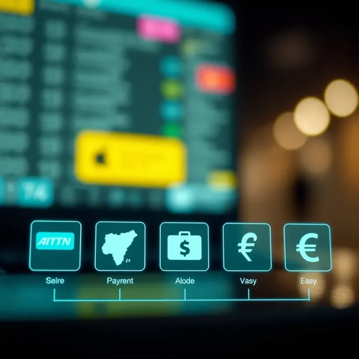 Digital secure payment methods icons with African currency symbols illustrating easy transactions