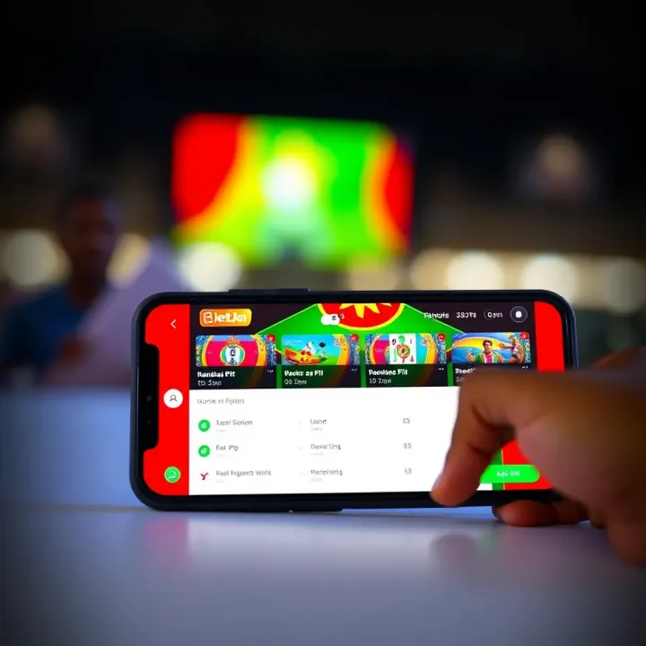 Mobile device screen showing the Bet9ja Aviator game interface with colorful graphics and betting options