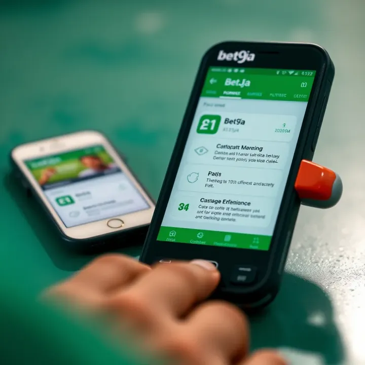 Old mobile phone displaying the Bet9ja platform with clear text and easy access on a smaller screen
