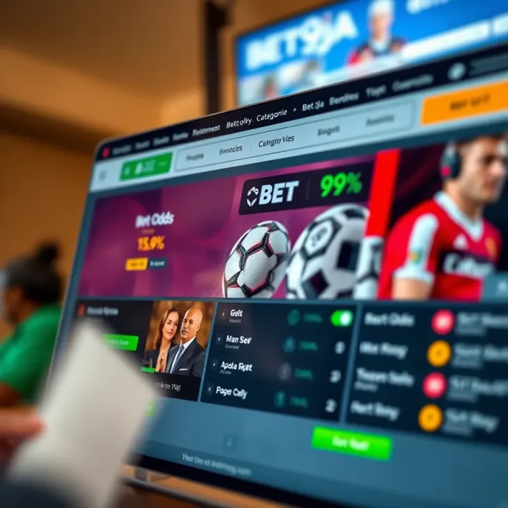 Homepage of Bet9ja original website showcasing various betting categories and live odds