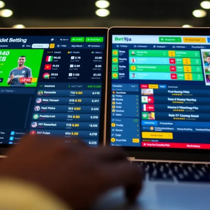 Comparison of sports betting platform interfaces showing odds and betting markets