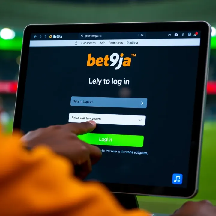 User entering login credentials on Bet9ja platform in Nigeria