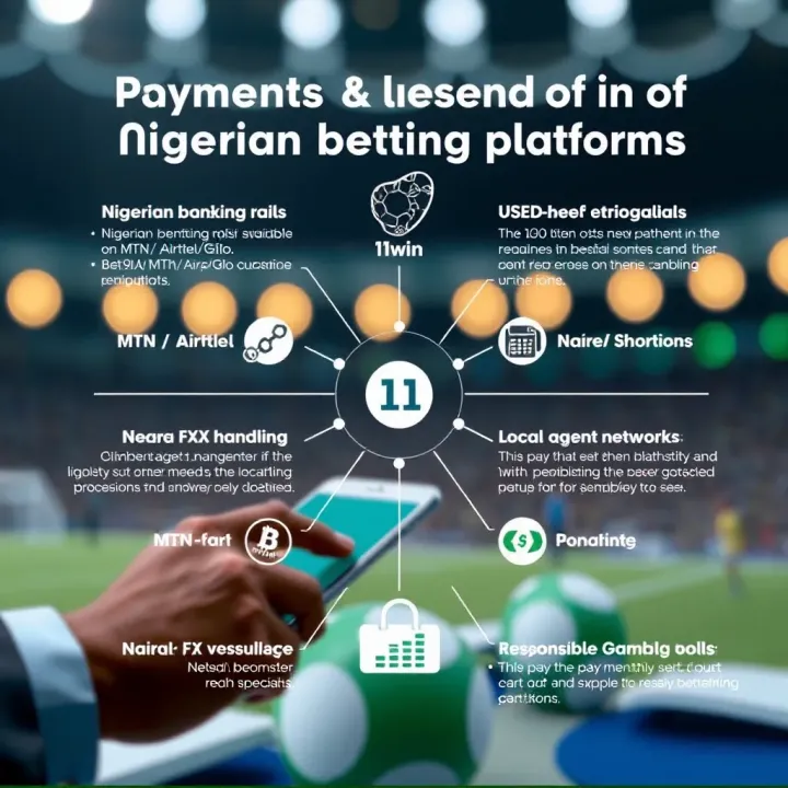 Graphic illustrating payment and promotional features available on Nigerian betting platforms