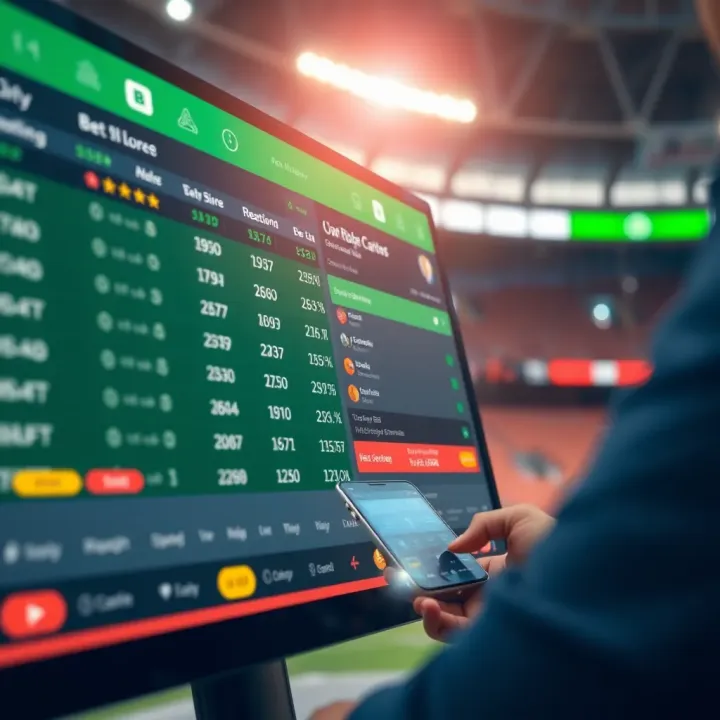 A digital betting interface displaying odds and betting options on a sports platform
